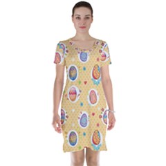 Fun Easter Eggs Short Sleeve Nightdress by allthingseveryone