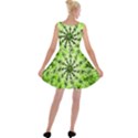 Lime Green Starburst Fractal Velvet Skater Dress View2