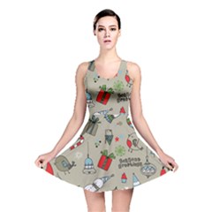 Beautiful Design Christmas Seamless Pattern Reversible Skater Dress by Celenk