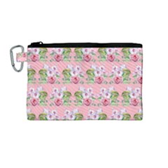 Floral Pattern Canvas Cosmetic Bag (medium) by SuperPatterns