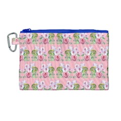 Floral Pattern Canvas Cosmetic Bag (large) by SuperPatterns