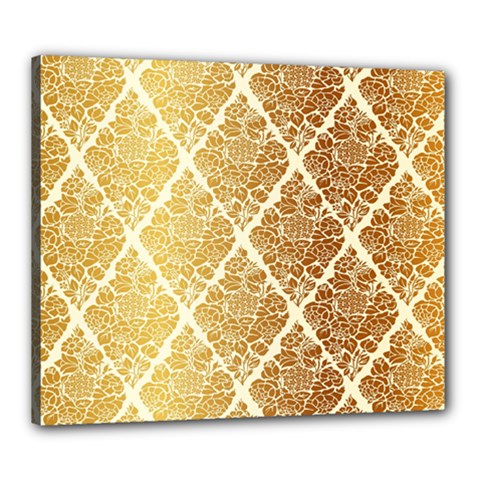 Vintage,gold,damask,floral,pattern,elegant,chic,beautiful,victorian,modern,trendy Canvas 24  X 20  by NouveauDesign