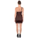 Grunge Brown Abstract Texture One Soulder Bodycon Dress View2