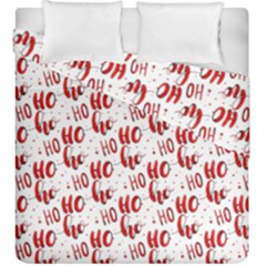 Ho Ho Ho Santaclaus Christmas Cheer Duvet Cover Double Side (king Size) by patternstudio