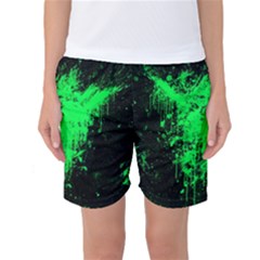 Green Triangle Splash Women s Basketball Shorts by berwies