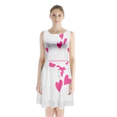 Jesus Loves Me [converted] Sleeveless Waist Tie Chiffon Dress by clothcarts