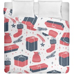Christmas Gift Sketch Duvet Cover Double Side (king Size) by patternstudio