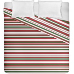 Christmas Stripes Pattern Duvet Cover Double Side (king Size) by patternstudio