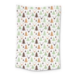 Reindeer Christmas Tree Jungle Art Small Tapestry by patternstudio