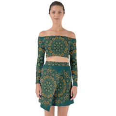 Snow Flower In A Calm Place Of Eternity And Peace Off Shoulder Top With Skirt Set by pepitasart
