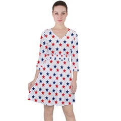 Patriotic Red White Blue Stars Usa Ruffle Dress by Celenk