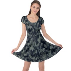 Camouflage Tarn Military Texture Cap Sleeve Dress by Celenk