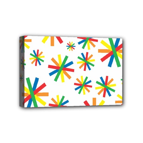 Celebrate Pattern Colorful Design Mini Canvas 6  X 4  by Celenk