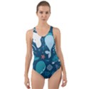 Cool Sea life Pattern Cut-Out Back One Piece Swimsuit View1