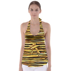 Texture Wood Wood Texture Wooden Babydoll Tankini Top by Celenk