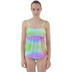 Abstract Background Wallpaper Paper Twist Front Tankini Set by Celenk