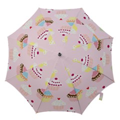 Cupcakes Wallpaper Paper Background Hook Handle Umbrellas (small) by Celenk