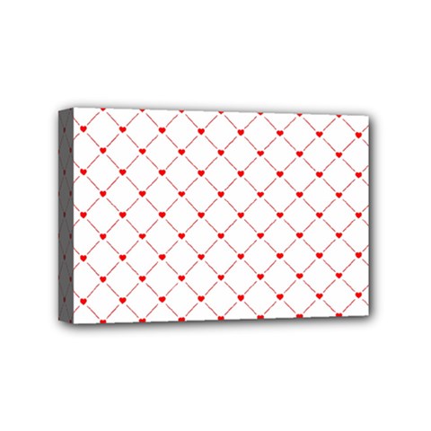 Hearts Pattern Love Design Mini Canvas 6  X 4  by Celenk
