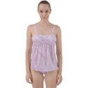 Marble Background Texture Pink Twist Front Tankini Set View1