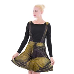 Butterfly Insect Wave Concentric Suspender Skater Skirt by Celenk