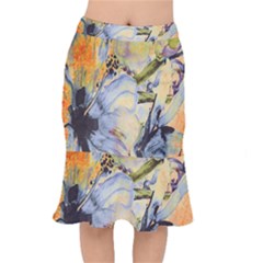 Flower Texture Pattern Fabric Mermaid Skirt by Celenk