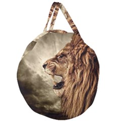 Roaring Lion Giant Round Zipper Tote by Celenk