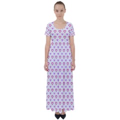Pixel Hearts High Waist Short Sleeve Maxi Dress by jumpercat
