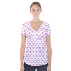 Pixel Hearts Short Sleeve Front Detail Top by jumpercat