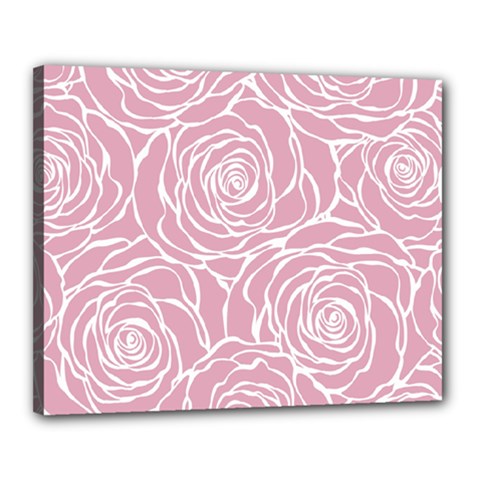 Pink Peonies Canvas 20  X 16  by NouveauDesign