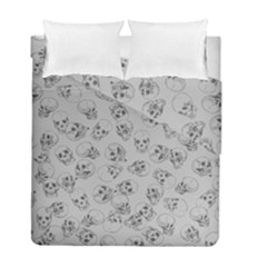 A Lot Of Skulls Grey Duvet Cover Double Side (full/ Double Size) by jumpercat