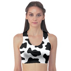 Animal Print Black And White Black Sports Bra by BangZart