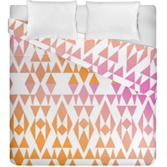 Geometric Abstract Orange Purple Duvet Cover Double Side (king Size) by BangZart