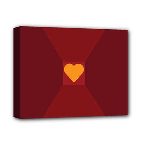 Heart Red Yellow Love Card Design Deluxe Canvas 14  X 11  by BangZart