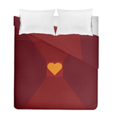 Heart Red Yellow Love Card Design Duvet Cover Double Side (full/ Double Size) by BangZart