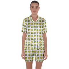 St Patrick S Day Background Symbols Satin Short Sleeve Pyjamas Set by BangZart