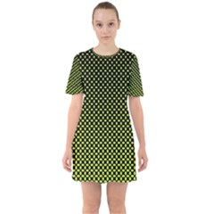 Pattern Halftone Background Dot Sixties Short Sleeve Mini Dress by BangZart