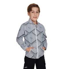 Keyboard Letters Key Print White Wind Breaker (kids) by BangZart
