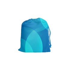 Abstract Blue Wallpaper Wave Drawstring Pouches (small)  by Celenk