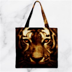 Cat Tiger Animal Wildlife Wild Zipper Grocery Tote Bag by Celenk