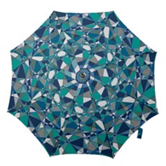 Abstract Background Blue Teal Hook Handle Umbrellas (medium) by Celenk