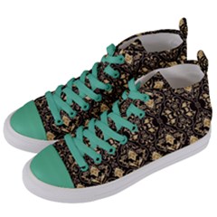 Wallpaper Wall Art Architecture Women s Mid-top Canvas Sneakers by Celenk