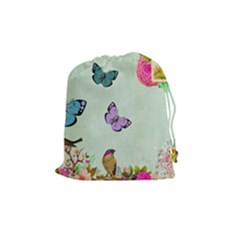Collage Drawstring Pouches (medium)  by NouveauDesign