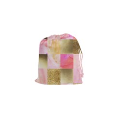 Collage Gold And Pink Drawstring Pouches (xs)  by NouveauDesign
