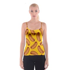 Hot Dog Seamless Pattern Spaghetti Strap Top by Celenk