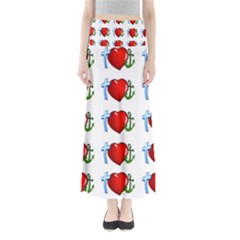 Cross Heart Anchor Love Hope Full Length Maxi Skirt by Celenk