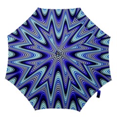 Waves Wavy Blue Pale Cobalt Navy Hook Handle Umbrellas (medium) by Celenk