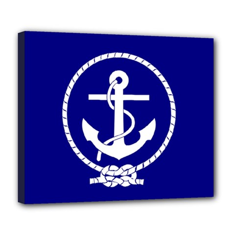 Anchor Flag Blue Background Deluxe Canvas 24  X 20   by Celenk