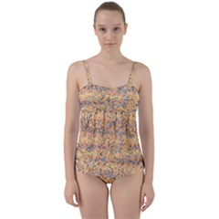 Background Abstract Art Twist Front Tankini Set by Celenk