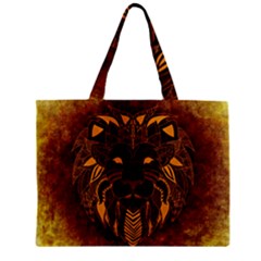Lion Wild Animal Abstract Zipper Mini Tote Bag by Celenk