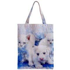 Dog Cats Pet Art Abstract Zipper Classic Tote Bag by Celenk